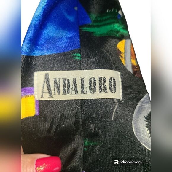 Andoloro men's neck tie, sports theme football baseball - Picture 5 of 6